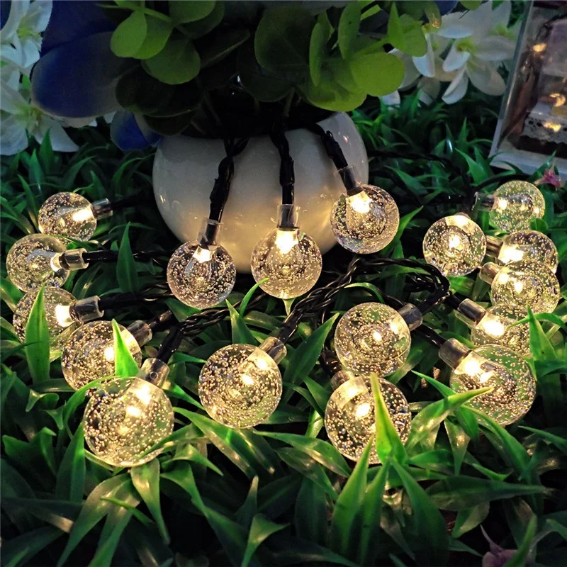

20/30/50/100 LED Crystal Ball Solar Lamp Led String Fairy Lights Solar Garlands Garden Outdoor Christmas Tree Decoration Light