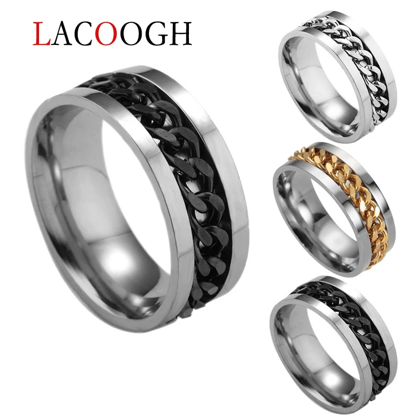 Нержавеющая сталь декомпрессия панк рок стиль поворотные кольца для мужчин