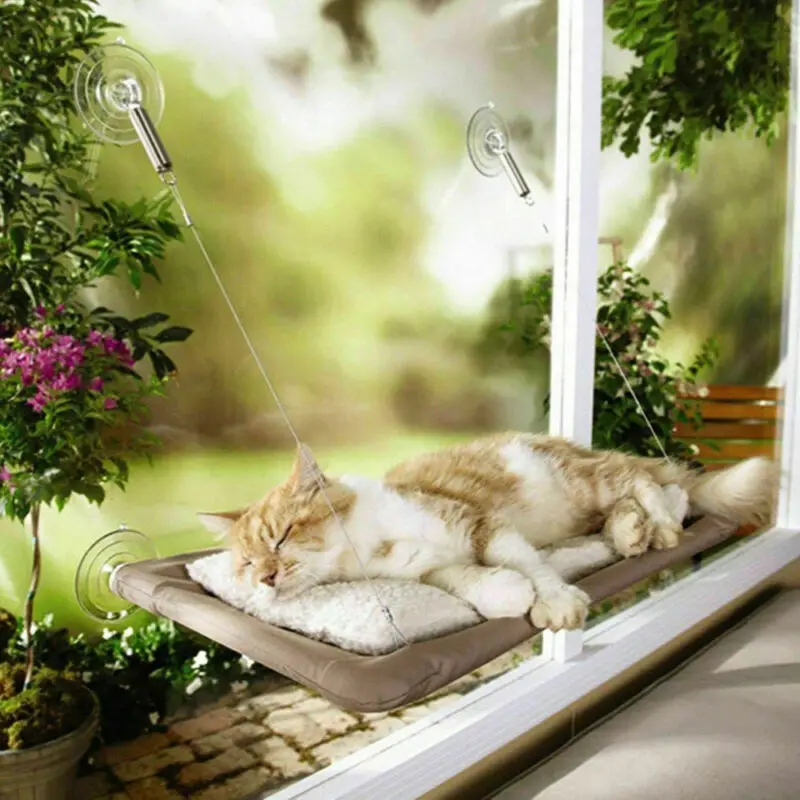 Cute Pet Hanging Beds Bearing 20kg Cat Sunny Seat Window Mount Pet Cat Hammock Comfortable Cat Pet Bed Shelf Seat Beds