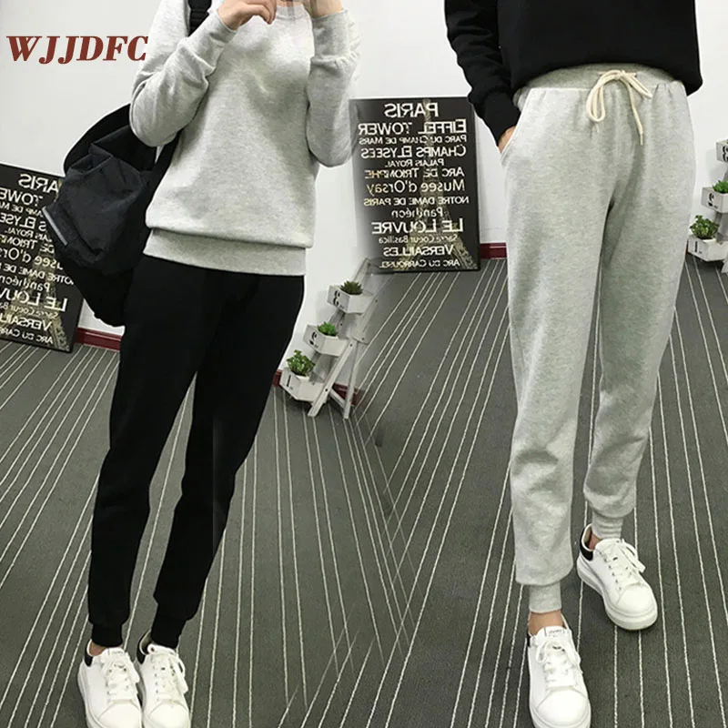 

WJJDFC Women's Sweatpants Autumn Thin Trousers Thinner Feet Closed Harem Pants Loose Casual Pant Streetwear Mujer Pantalones