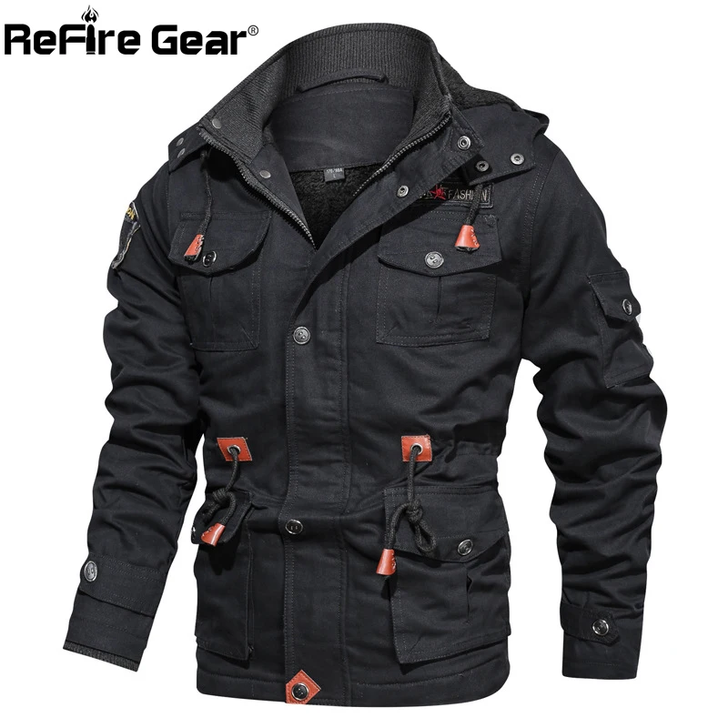 ReFire Gear зимние толстые теплые Тактические Куртки мужские армейские худи милитари