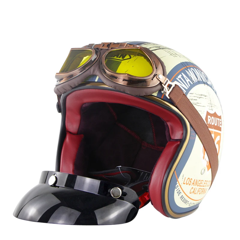 Скутер Racer ботинки в байкерском и винтажном стиле шлем Casco мото ретро мотоцикл