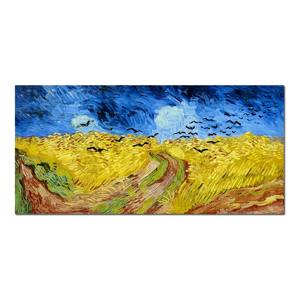 Абстрактная картина &quotПшеничное поле с воронами&quot HOVIMAISI