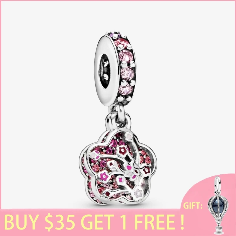 Весенняя коллекция 2020 года бусина из стерлингового серебра 925 пробы с розовой