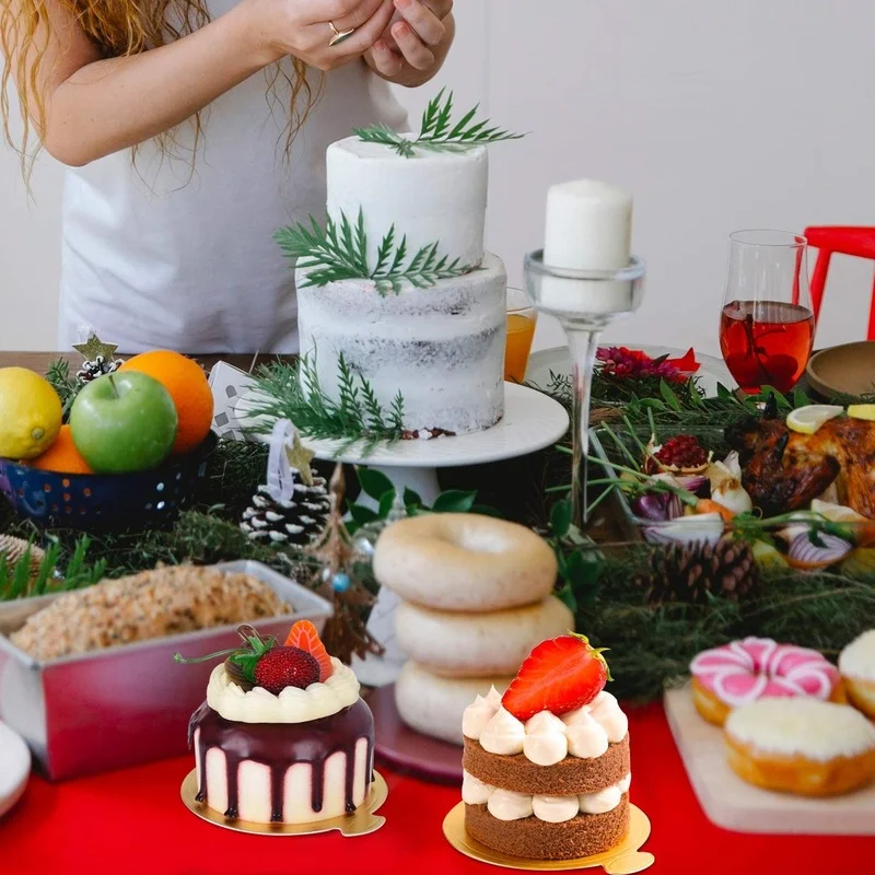 

100PC Cake Sandwich Bread Board Round Triangle Rectangular Base Sandwich Bread Cardboard Cupcake Dessert Display Pastry Base