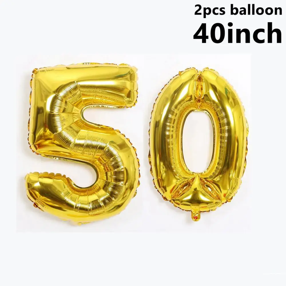 40inch 50th Balloons Taoup 32 дюйма 40 дюймов Золотой номер шары фольга 21 30 40 50 60 с днем рождения шары-цифры шары День рождения Декор для взрослых - Цвет: 40inch 50th Balloons