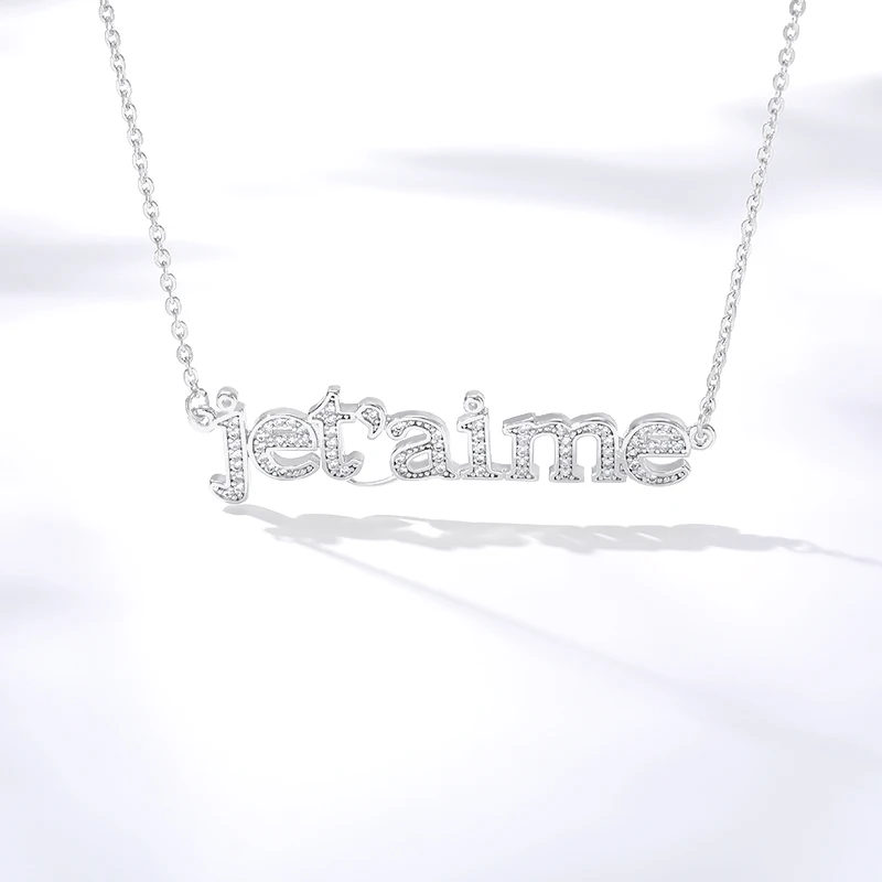 Золото с украшением в виде кристаллов цепочка из циркона французских букв I Love You