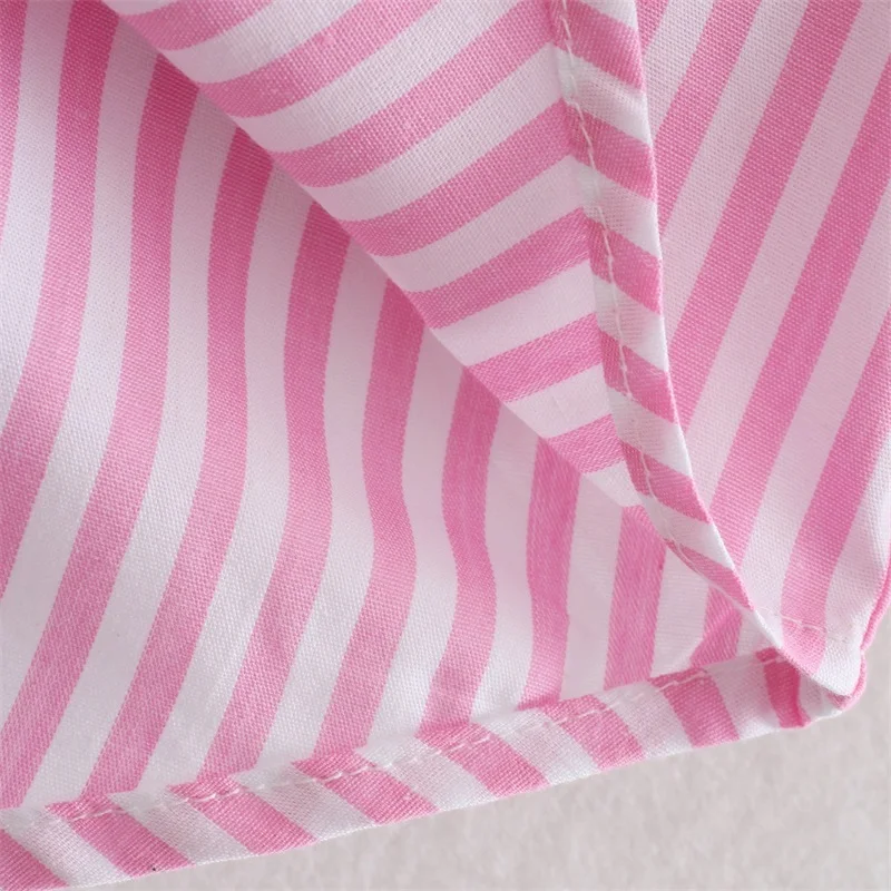 

Baldauren Women 2021 Fashion Patchwork Striped Loose Blouses Vintage Long Sleeve Pockets Female Shirts Blusas Streetwear