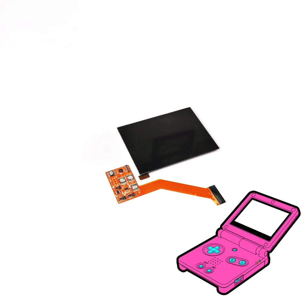

For GBA Highlight IPS LCD Screen for Nintend GBA SP Game Console Repair Parts 5-level Brightness Adjustable