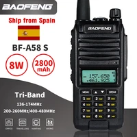 8w baofeng a58s tri band walkie talkie 10km three way radio bf a58 s vhf uhf dual band transceiver 2800mah portable cb ham radio