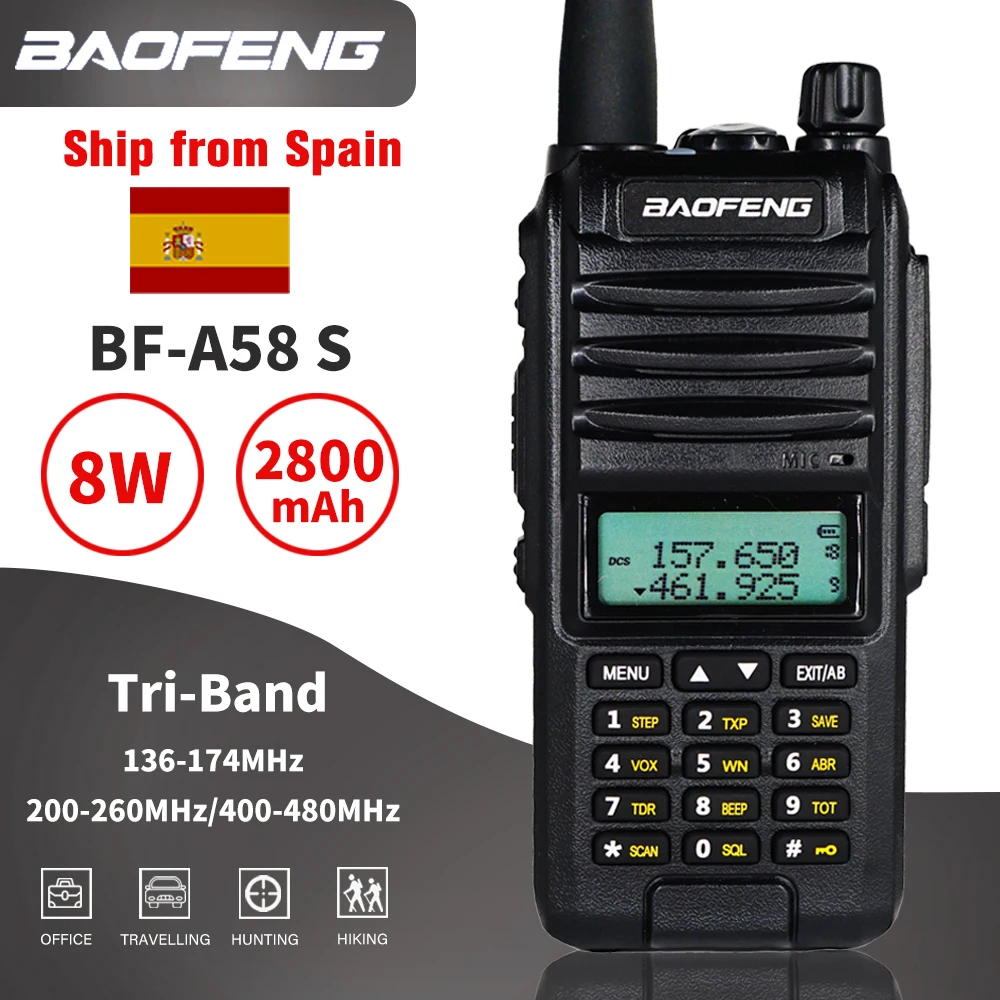 Рация Baofeng A58S 8 Вт трехдиапазонная 10 км трехканальное Радио BF A58 S VHF UHF