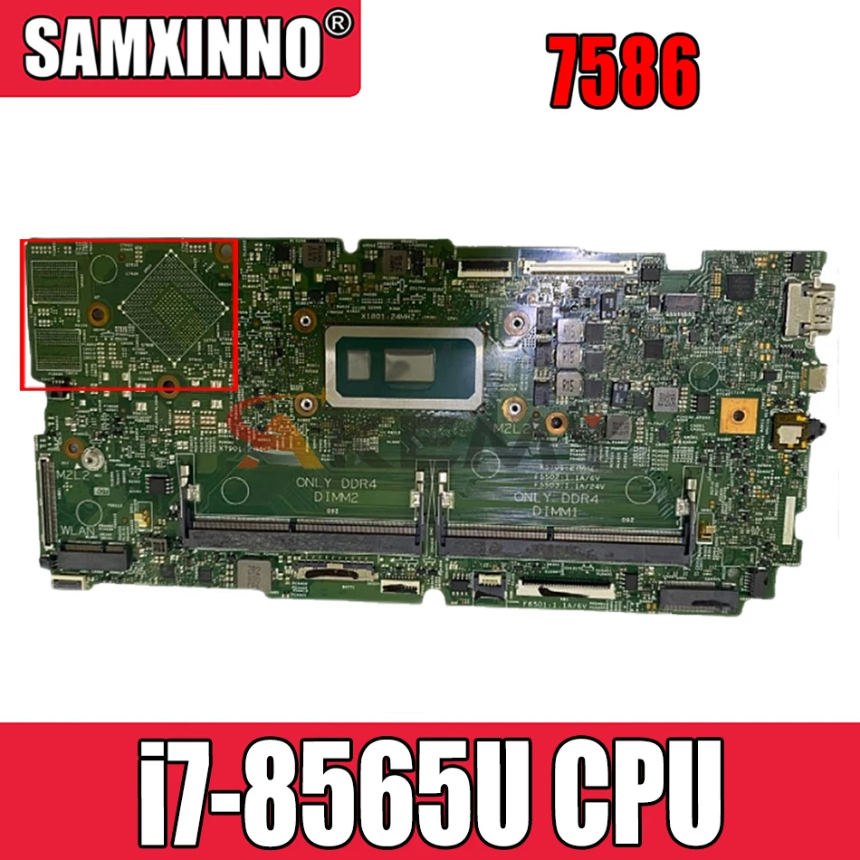 

Материнская плата Akemy 6DHD3 для ноутбука DEll Inspiron 7586, материнская плата 18706-2 с процессором I7-8565U DDR4 7586, протестированная материнская плата full 100%