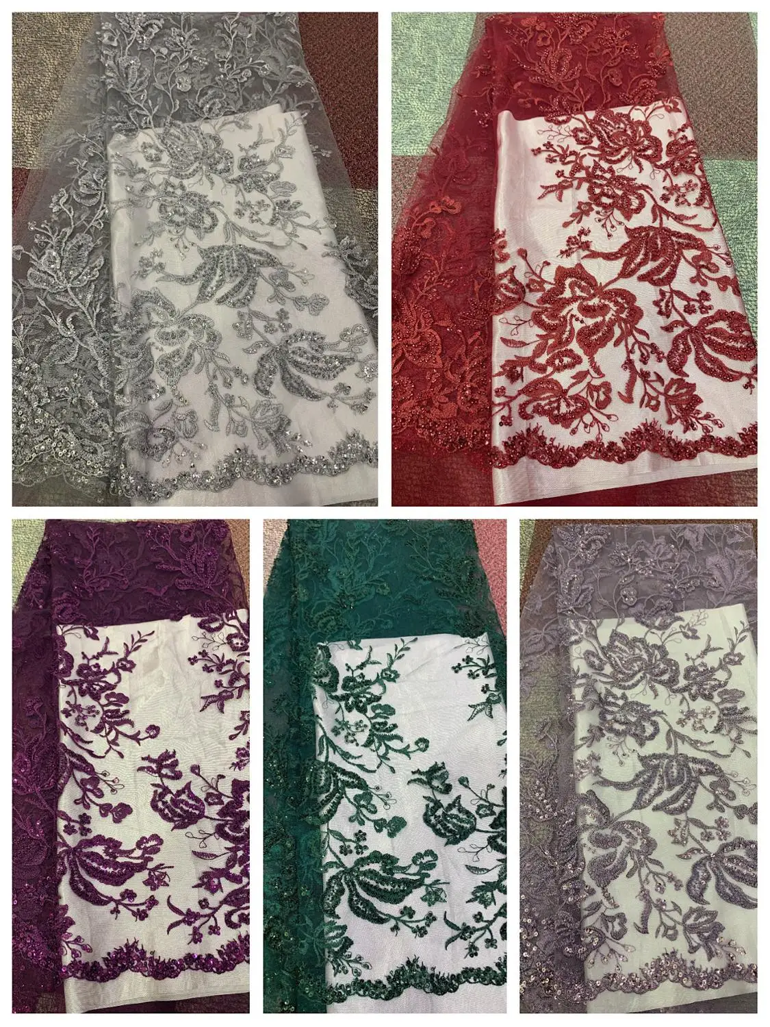 Последние Серебристые африканские кружевные ткани 2019 вышитые нигерийские