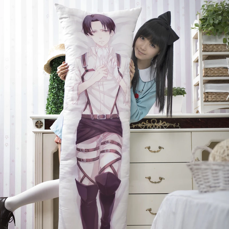 

Anime Attack on Titan Levi/Rivai Fujoshi Sexy Hugging Body Long Pillow Case Dakimakura 160*50/35*55cm Cosplay Cushion Cover Core