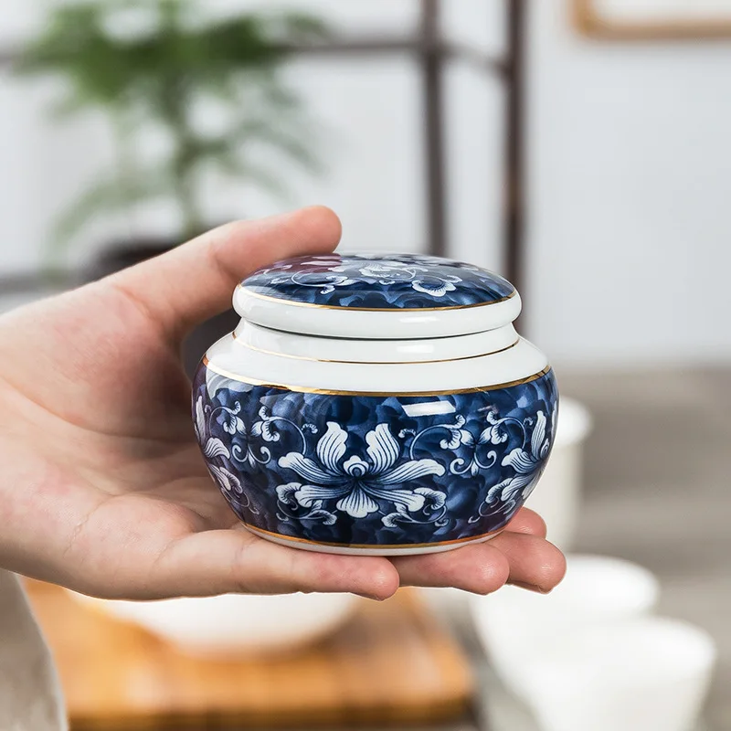 Мини Синяя Керамическая урна маленькие урны для кремации похоронные домашних