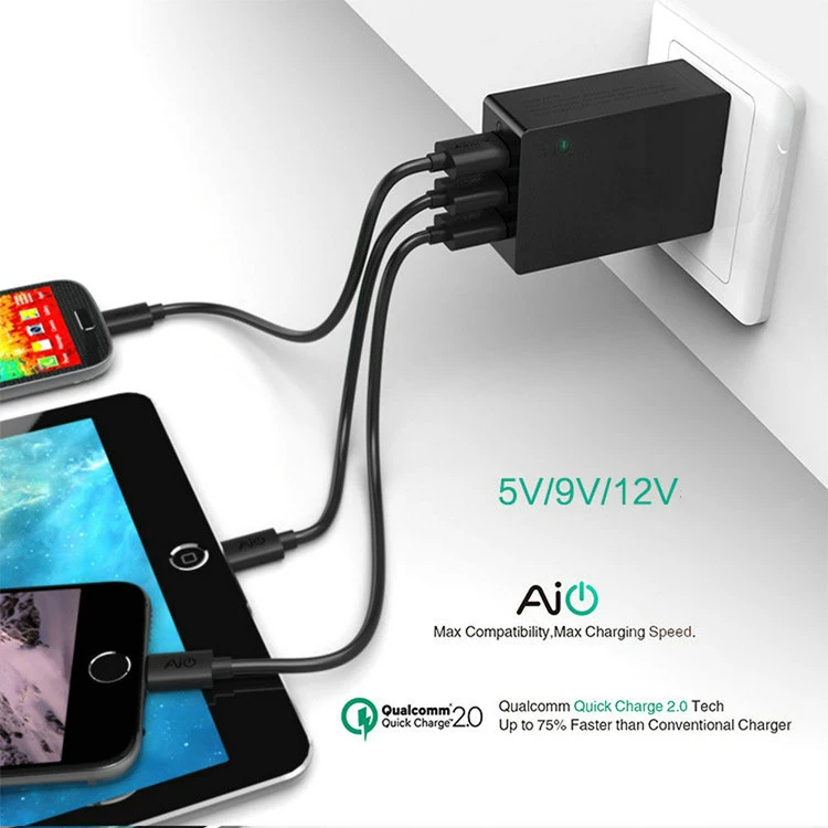 Быстрая зарядка QC 3,0+ умное быстрое зарядное устройство с 3 usb-портами адаптер для мобильного телефона штепсельная вилка стандарта США и ЕС USB зарядное устройство для Xiaomi 9 samsung S8