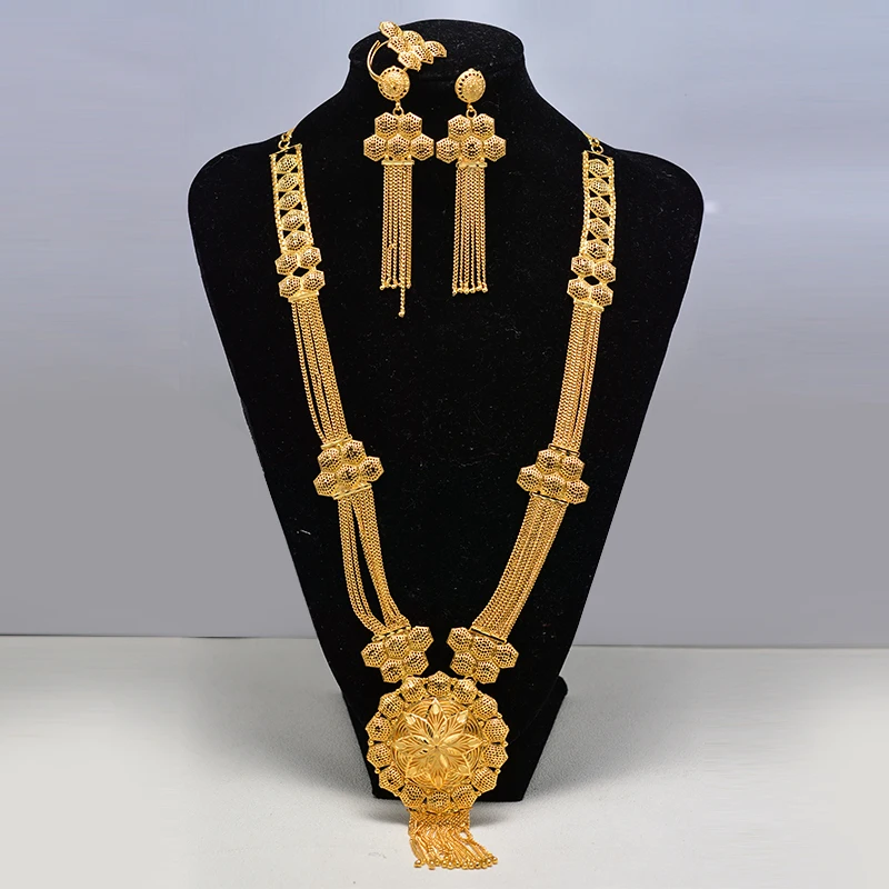 Эфиопская Невеста Свадебный комплект ювелирных изделий золотой цвет и медь