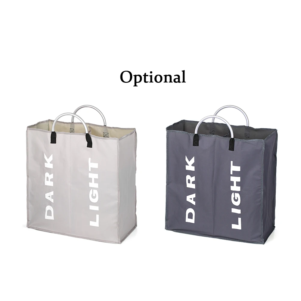 

3/2/1 Section Foldable Oxford Laundry Basket Bag Dirty Clothes Storage Bag Organizer With Aluminum Handles