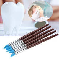 5 pcs dental silicone de mark modification pen tooth adhesive forming sculpture carving tools occlusal surface shaping blue tip
