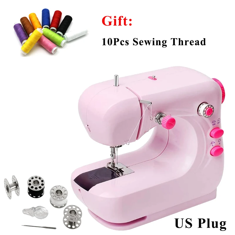 

Mini Electric Sewing Machine Household Multi-Function Micro-Sewing Machine w/ Foot Pedal US Plug 2-Speed Adjustable Lightweight