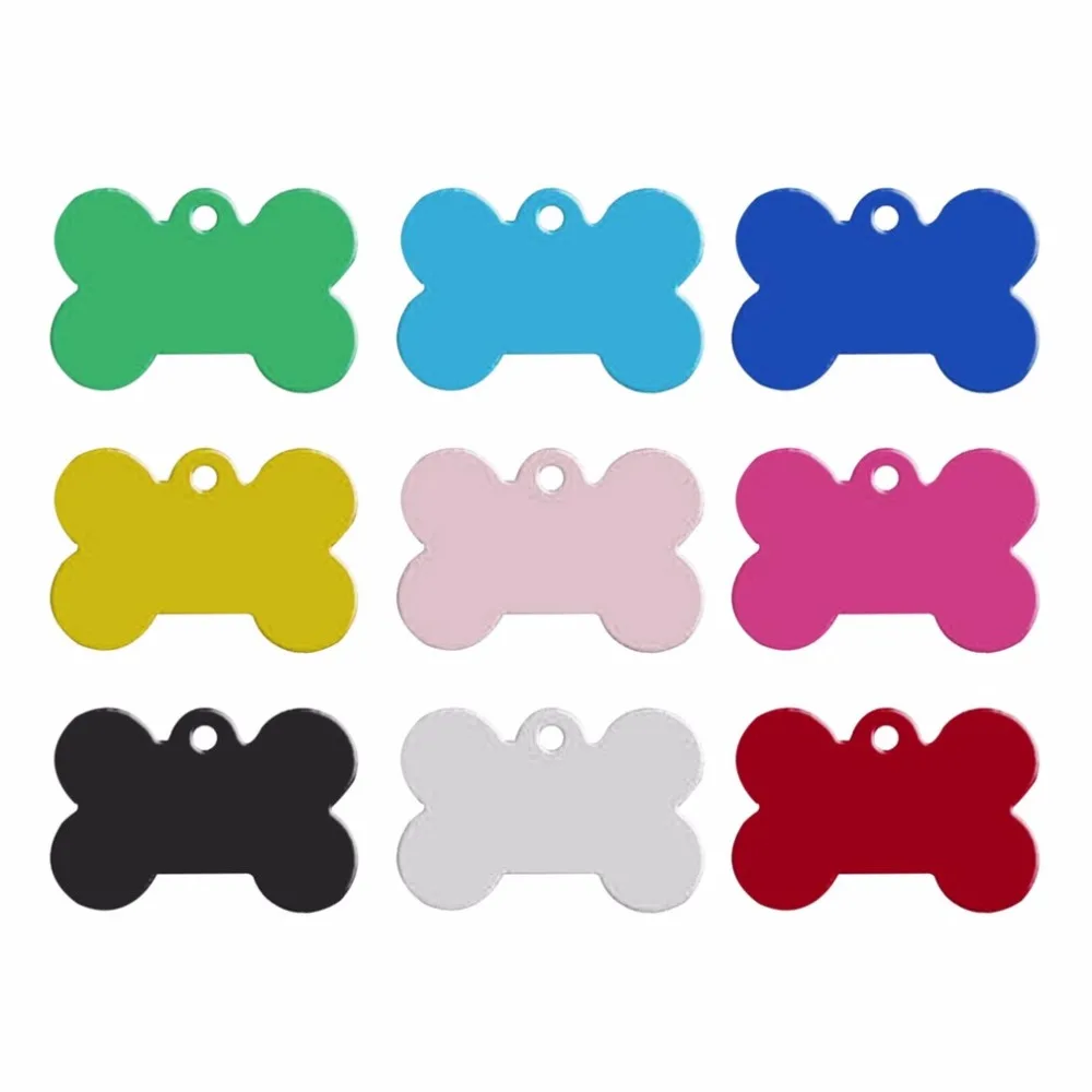 2 шт 38 мм алюминиевый сплав в форме косточки для домашних животных