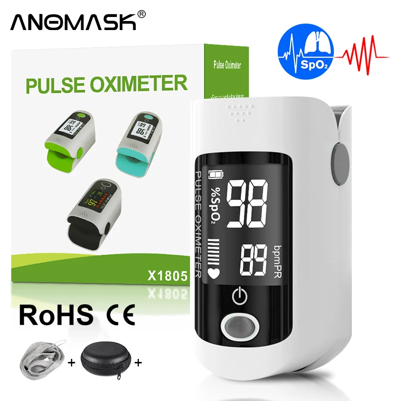 Пульсоксиметр на кончик пальца SPO2 измеритель пульса для домашней и семейной
