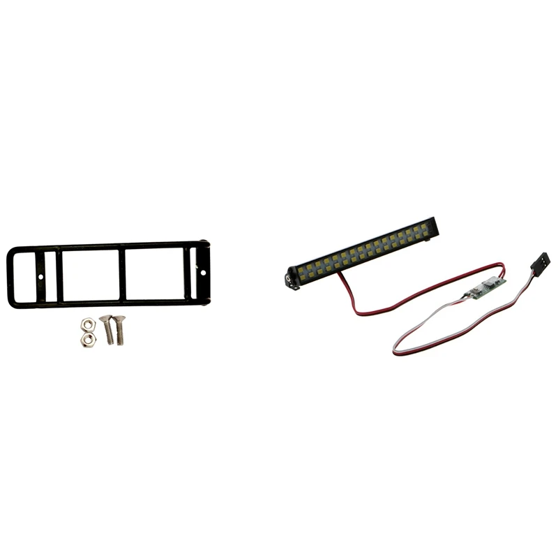 

Metal Straight Ladder Mini Stairs with LED Roof Lamp Light Bar for TRX-4 RC4WD D90 D110 1/10 RC Crawler Car