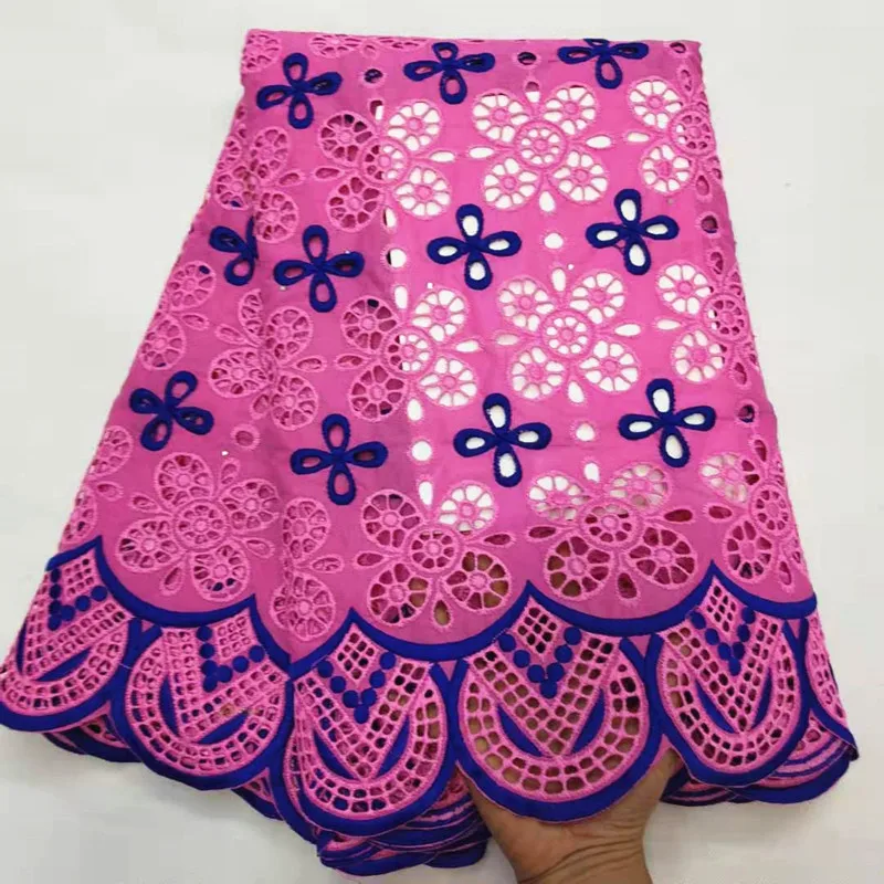pink swiss voile lace in switzerland african lace fabric tissu broderie africain suisse pink french lace fabric for women5yard/lot - Color: pink