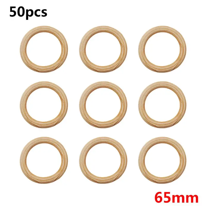 

Natural Wooden Ring Unfinished Wood Circles Bracelet Jewelry Making Accessories K3ND