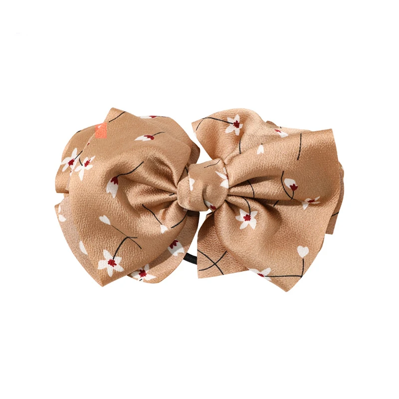 Женская резинка для волос с большим бантом эластичная цветочным принтом простые