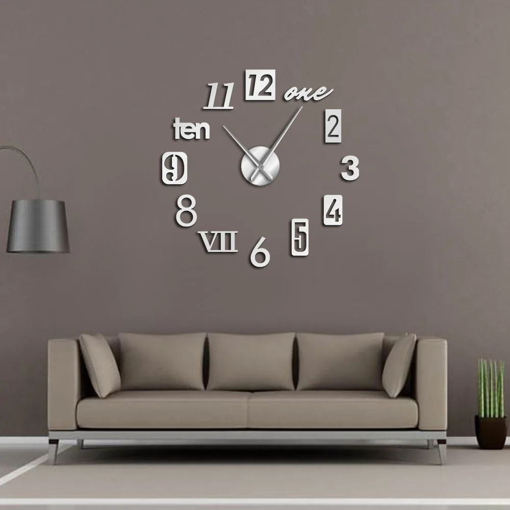 Смешанные стили цифр английская Аравия римские цифры современные настенные часы