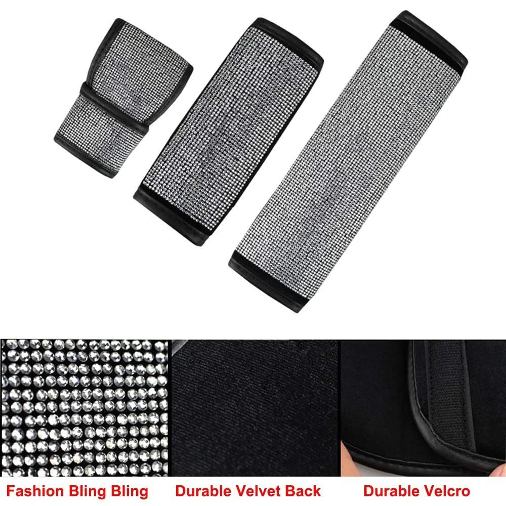 

Car Seat Belt Pads Seat Shoulder Strap Pad Shift Knob Cover Handbrake Cover and Door Handle Cover For ford For NISSAN-S