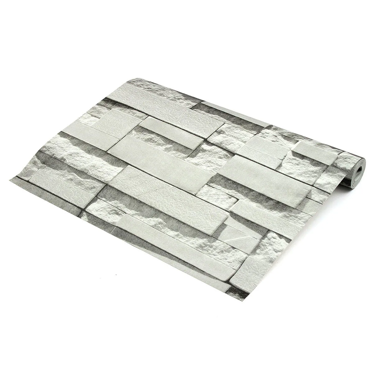 Светильник серый 3D стикер на стену s кирпич узор текстурированный нетканые обои