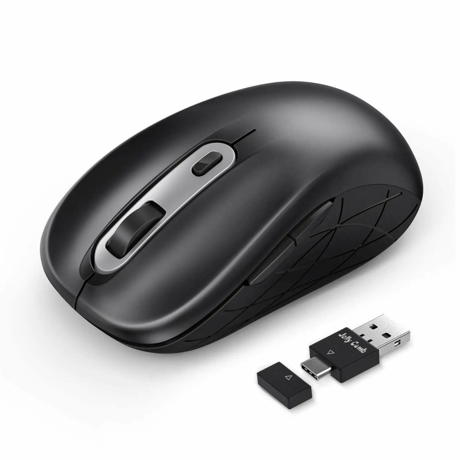 

USB C беспроводная мышь, Jelly Comb 2,4G беспроводная мышь Type C и USB-ключ
