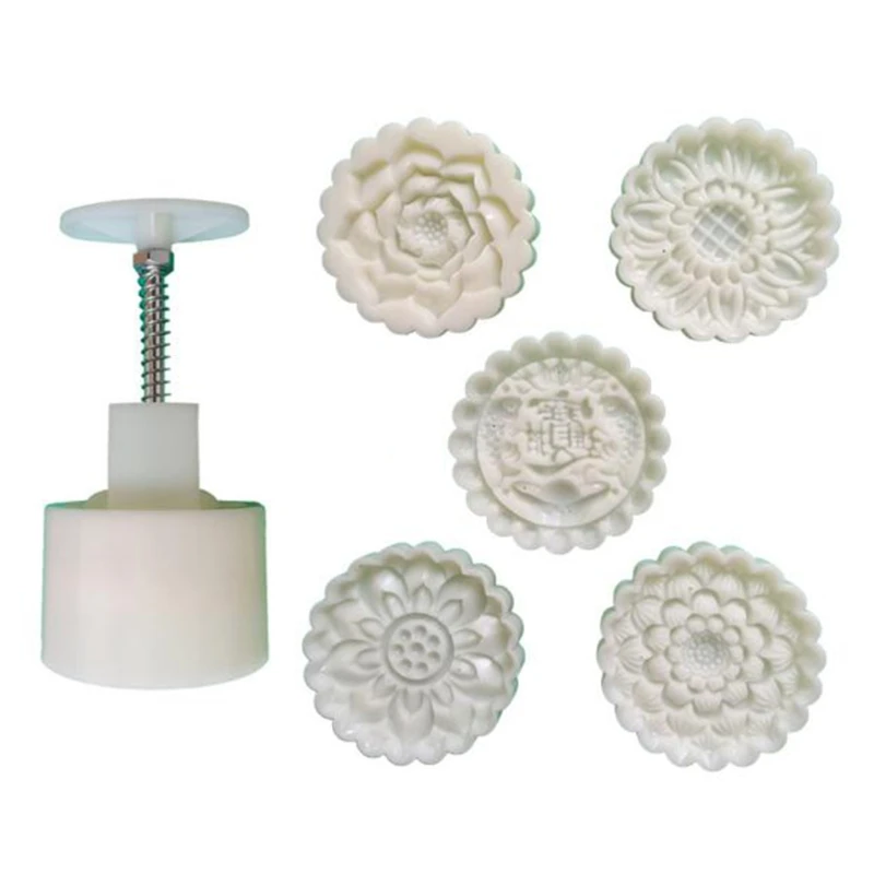 

Plastic Mooncake Mold 125g Flower Stamp Cookie Cutter Mould DIY Baking Accessories Mid-Autumn Festival