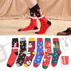 Рождественские Модные рождественские мужские и женские хлопковые носки Мультяшные Праздничные Носки для пожилых людей с изображением снеговика и лося размера плюс