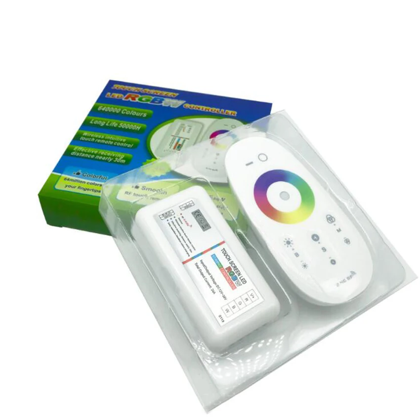 

DC 12V-24V RGBW LED Controller 2.4G RF Touch Screen Remote Control 6A per Channel for led strip Light