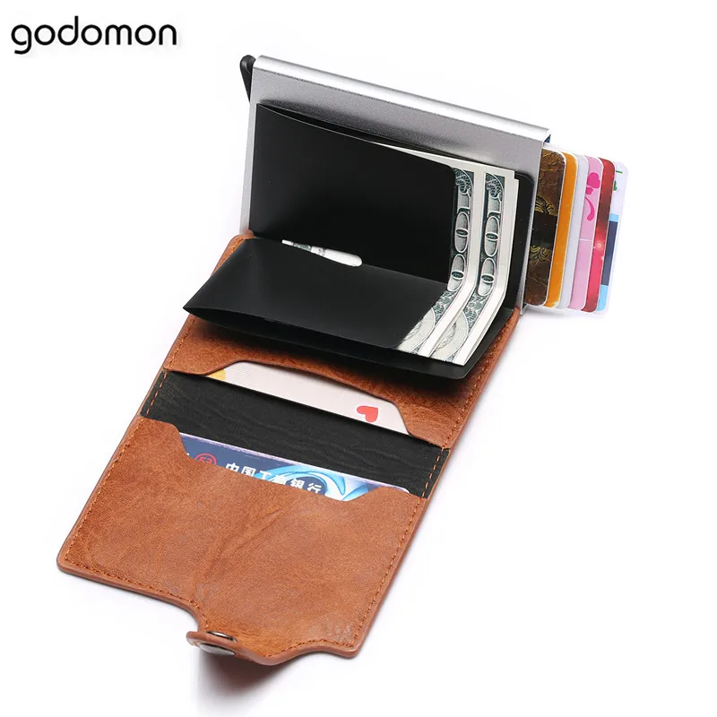 GODOMON 2020 новый мужской противокражный металлический держатель для карт модный RFID