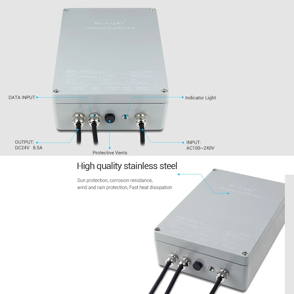 Светодиодный 1-канальный усилитель Miboxer вход переменного тока 100 ~ 240 В выход 24