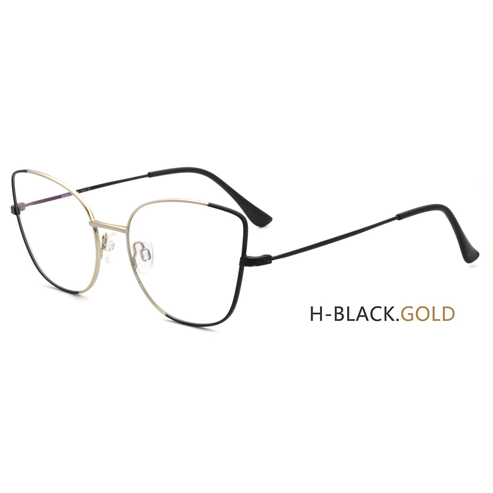 H-Black.Gold Новинка, Модные металлические очки кошачий глаз с бабочкой, оправа для женщин, ретро оптические очки, очки FVG7169 - Цвет оправы: H-Black.Gold