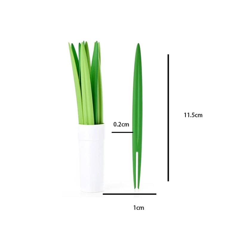 Creative 10pcs/Set Green Bamboo Leaf Fruit Fork Chopsticks Cocktail Wedding Festival Birthday Kitchen Gadget Tools | Дом и сад