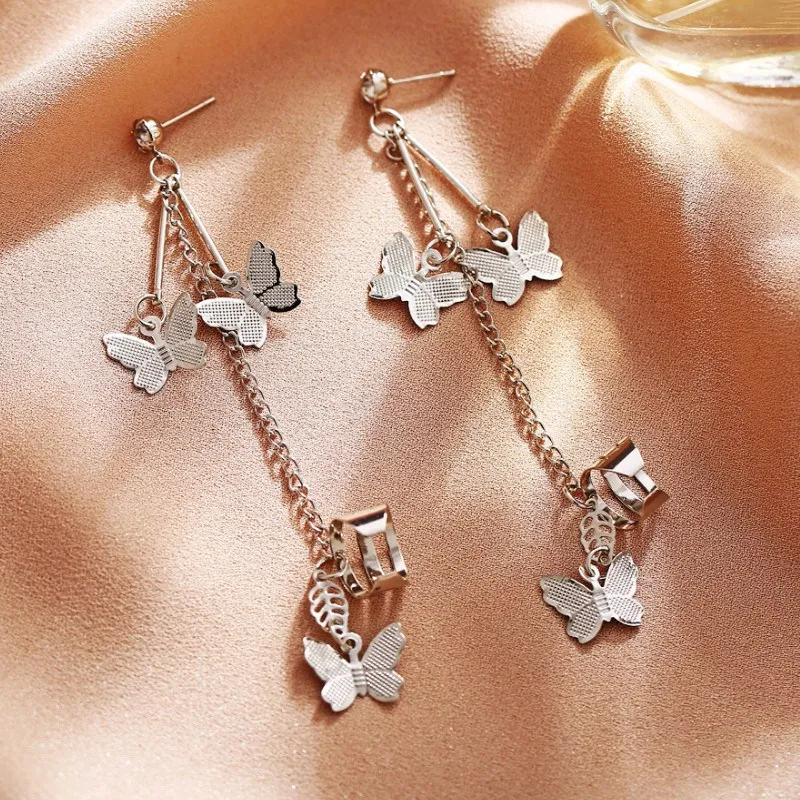 

Creative Retro Simple Alloy Silver Metal Ear Clips Personality Earrings for Women