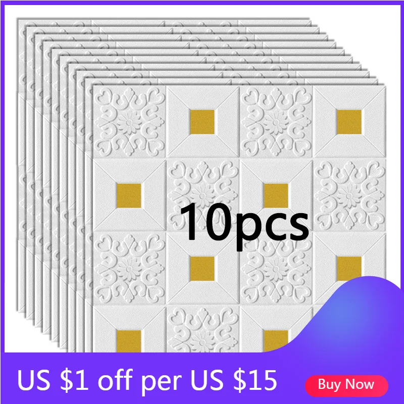 

3D Foam Wall Stickers Self-adhesive Ceiling Wallpaper Self-loading Roof Panels Decor House Office Kids Living Room Decoration