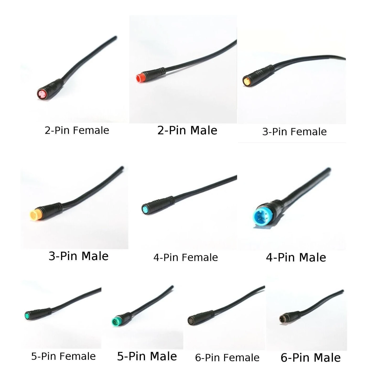 

2 3 4 5 6 Pin EBike Cable Julet Basic Connector Waterproof Connector For Ebike Display Optional Cable Female Male Cables