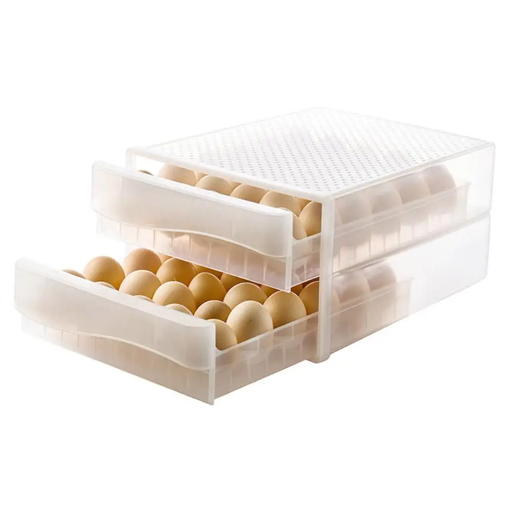 

Portable Picnic Egg Storage Box Two Layers 60 Grid Egg Box Refrigerator Freshness Box For Kitchen Refrigerators Motor Homes Camp