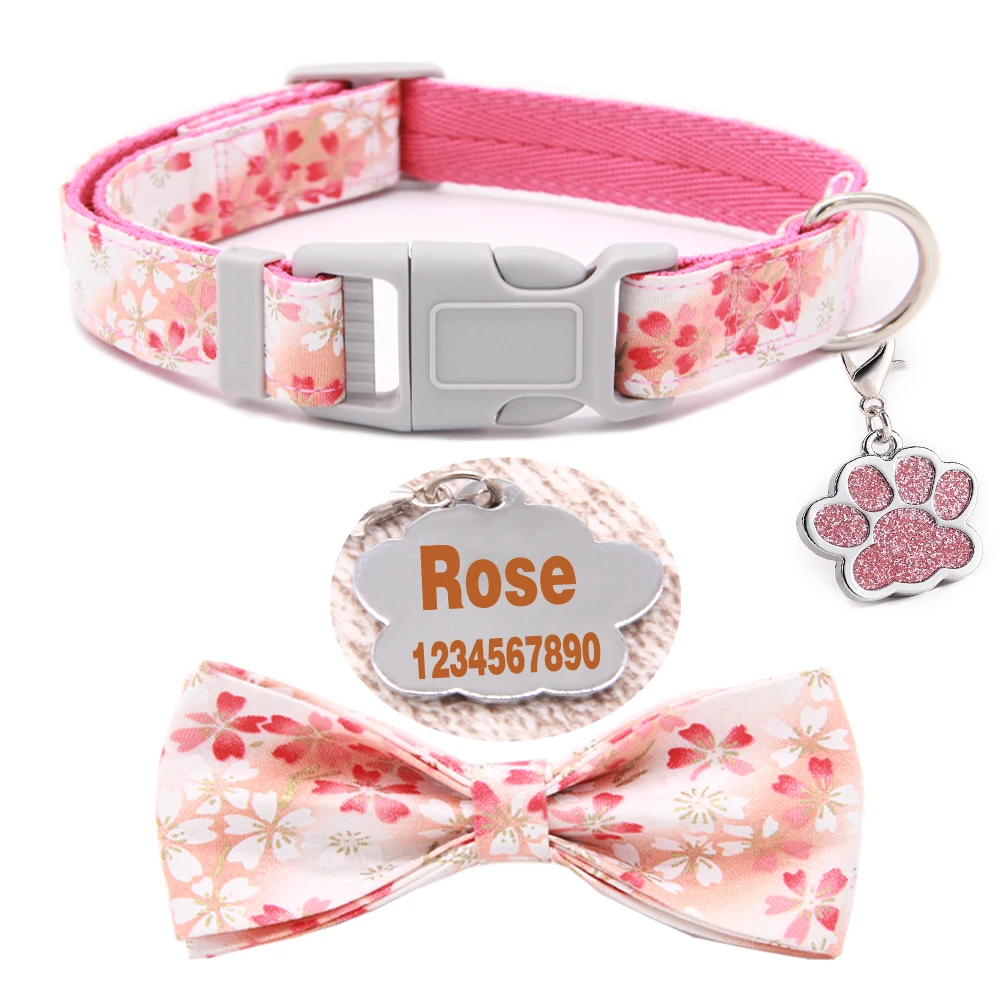 Именная бирка для домашних питомцев на заказ ошейник с бантом именная аксессуары