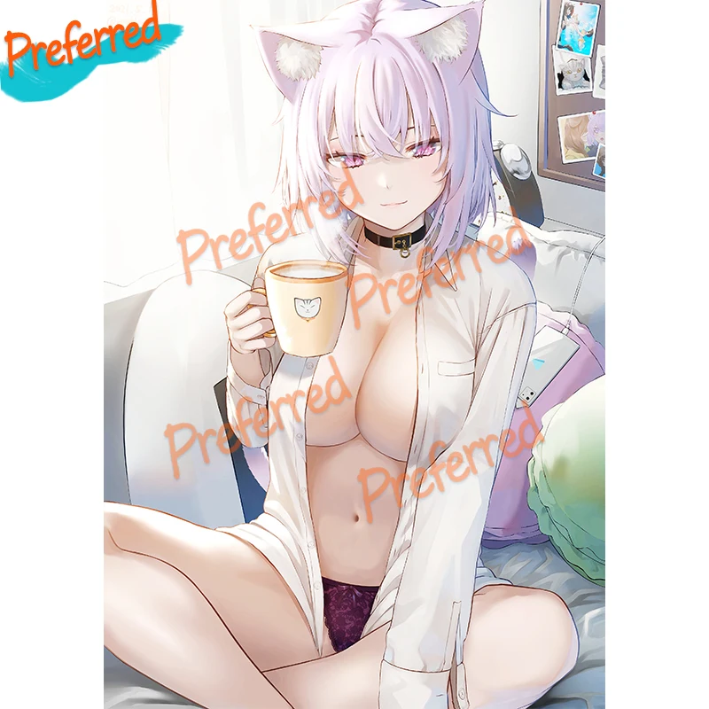 

High Quality Sexy Beast Ears Anime Girl Decal Motocross Racing Laptop Helmet Trunk Wall Vinyl Car Sticker Die Cutting