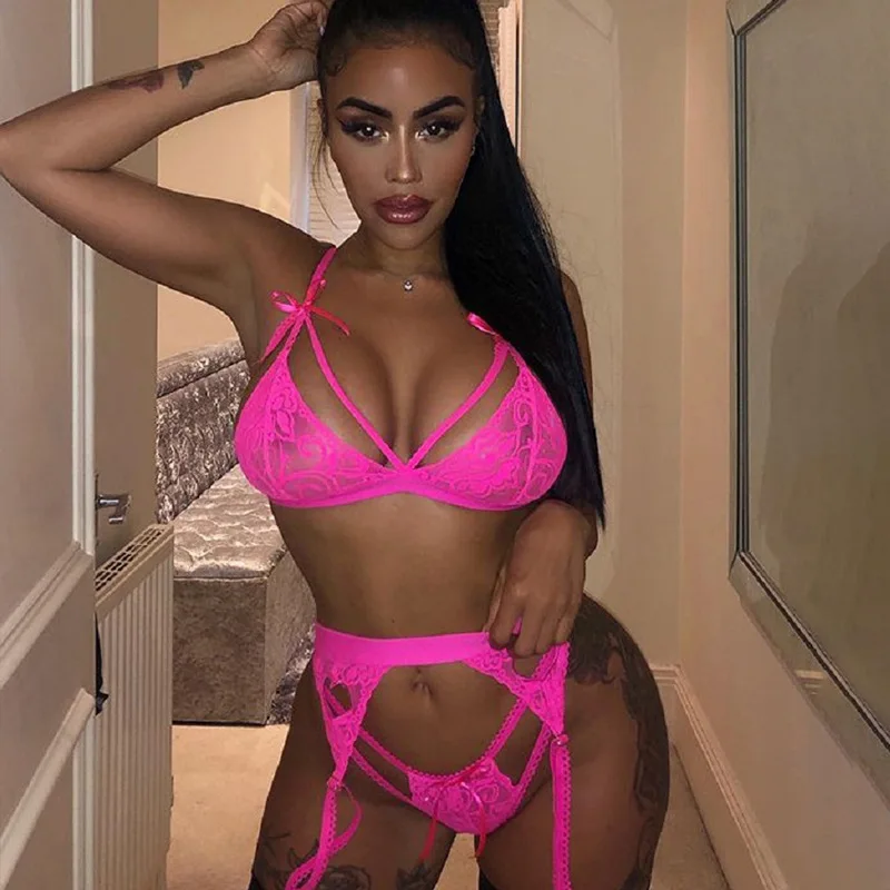 Сексуальное женское нижнее белье Sissy набор прозрачных кружевных бюстгальтеров