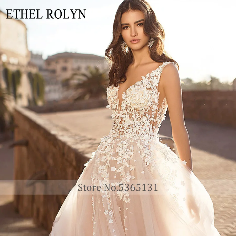 Сексуальное свадебное платье ETHEL ROLYN с открытой спиной 2021 Vestido De Noiva цвета