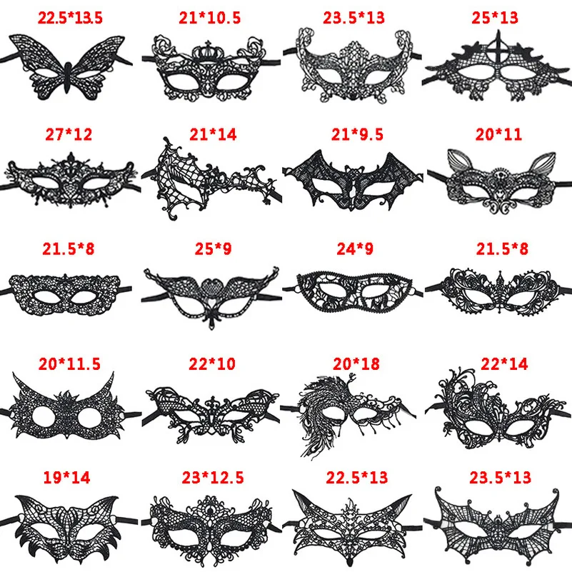 100 шт./лот Хэллоуин вечевечерние НКА Половина лица лиса бабочка Павлин кружевная